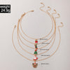 HuaTang Funny Santa Claus Pendant Necklace Set for Women Cute Elk Colorful Drop Oil Alloy Sweater Chain Christmas Jewelry 20662