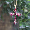 Huitan Cool Cross Necklace for Women Inlaid CZ Stone Hip Hop Style Girl’s Pendant Necklace with Special Box Chain  Jewelry