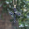 Huitan Cool Cross Necklace for Women Inlaid CZ Stone Hip Hop Style Girl’s Pendant Necklace with Special Box Chain  Jewelry