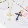 Huitan Cool Cross Necklace for Women Inlaid CZ Stone Hip Hop Style Girl’s Pendant Necklace with Special Box Chain  Jewelry