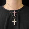 Huitan Hip Hop Girl's Cross Pendant Necklace with Brilliant Cubic Zirconia Rock Party Accessories for Women Personality Gift New