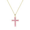 Huitan Hip Hop Girl's Cross Pendant Necklace with Brilliant Cubic Zirconia Rock Party Accessories for Women Personality Gift New