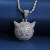 Huitan Little Devil Pendant Necklace For Rock Man Shiny Cubic Zirconia Punk Party Accessories Twist Chain Jewelry