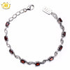 Hutang 5.13 ct Natural Gemstone Garnet Solid 925 Sterling Silver Link Bracelet Fine Stone Jewelry For Women's Gift 7.25 Inches