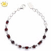 Hutang 5.78 ct Natural Gemstone Garnet Solid 925 Sterling Silver Link Bracelet Fine Jewelry For Women's Gift 7.5 Inches