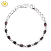 Hutang Bracelet for Women Fine Jewelry Natural Garnet Gemstone Solid 925 Sterling Silver Bracelets & Bangles 7.25 Drop Shipping