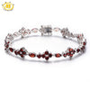 Hutang Classic 10.4Ct Natural Garnet Solid 925 Sterling Silver Tennis Bracelet for Women's Gemstone Fine Jewelry
