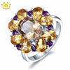 Hutang Engagement Ring 5.7ct Natural Pink Ametrine Citrine Solid 925 Sterling Silver Gemstone Fine Fashion Jewelry Best Gift New