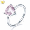 Hutang Engagement Ring Natural Gemstone Rose Quartz Solid 925 Sterling Silver Fine Fashion Jewelry Christmas Presents Gift Size