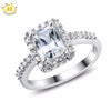 Hutang Engagement Ring Solid 925 Sterling Silver Classic Women's Girls' Crystal Fine Stone Jewelry New Arrival Similar Diamond