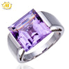 Hutang Natural 12.0mm Amethyst Gemstone Solid 925 Sterling Silver Ring Fine Stone Jewelry Lady Women Gift Birthstone New Arrival