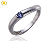 Hutang Natural Gemstone Iolite Solid 925 Sterling Silver Ring Tail Band Finger Rings Fine Jewelry Size 3.5 For Women's Gift