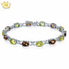 Hutang Natural Gemstone Smoky Quartz & Lemon Quartz Solid 925 Sterling Silver Bracelet Fine Stone Jewelry For Women's Gift New