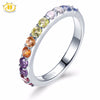 Hutang Natural Gradation Color Multi Gemstone Citrine Garnet Peridot Solid 925 Sterling Silver Ring Fine Jewelry presents Gift