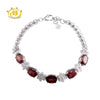 Hutang Natural Red Garnet Gemstone Solid 925 Sterling Silver Bracelets for women Fine Jewelry 7.25