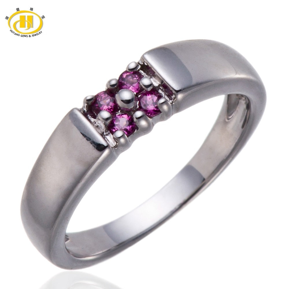 Hutang Natural Rhodolite Garnet Solid 925 Sterling Silver Tail Band Toe Ring Fine Jewelry For Women's Gift