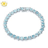 Hutang Sky Blue Topaz Bracelet Natural Gemstone Solid 925 Sterling Silver 8 Inches Fine Fashion Stone Summer Jewelry For Women