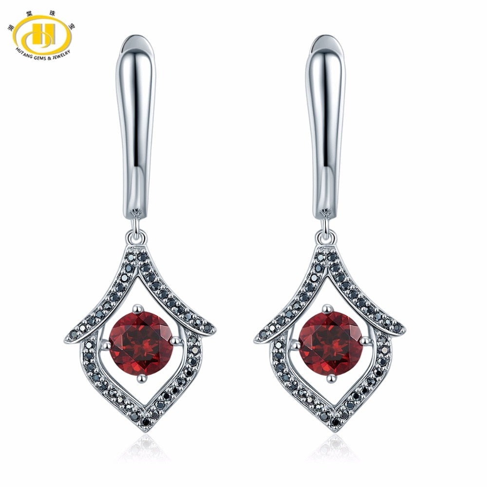 Hutang-Solid-925-Sterling-Silver-1-62ct-Natural-Gemstone-Garnet-Black-Spinel-Earrings-Fine-Jewelry-For