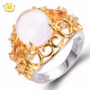 Hutang Solid 925 Sterling Silver 5.29ct Natural Gemstone Rose Quartz & Citrine Wedding Ring Fine Jewelry For Women