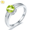 Hutang Stone Jewelry 100% Natural Peridot Gemstone Ring Pure 925 Sterling Silver Simple Fine Fashion Jewelry For Women Girl Gift