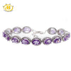Hutang Stone Jewelry 21.78 CT Natural Purple Amethyst Gemstone Solid 925 Sterling Silver Bracelet for women Fine Jewelry 7.25