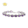 Hutang Stone Jewelry 8.83 CT Natural Amethyst Gemstone Solid 925 Sterling Silver Bracelets for women Fine Fashion Jewelry 7.25