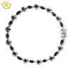 Hutang Trendy 6.08Ct Natural Black Garnet Bracelet Solid 925 Sterling Silver Women's Real Gemstone Fine Jewelry Bangle For Girl