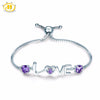 Natural Energy Stones Amethyst Round Beads Bracelets Purple Crystal For Women Fine Jewelry