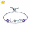 Promotion amethyst silver bracelet 8 pcs natural VVS amethyst bracelet solid 925 silver crystal bracelet romantic gift for girl
