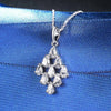 Hutang fine 925 sterling silver teardrop pendant necklaces aaaaa cz cubic zirconia for women girlfriend wedding jewelry gift