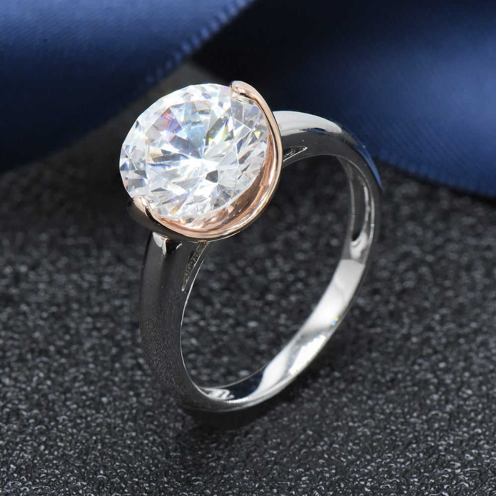Hutang solid 925 sterling silver big clear cubic zirconia wedding ring for women engagement fine jewelry best gift for her