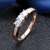 Hutang women's rose gold wedding ring solid 925 sterling silver white zircon engagement bridal fine classic jewelry 2020 new