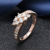 Hutang women's rose gold wedding ring solid 925 sterling silver white zircon engagement bridal fine fashion jewelry 2020 new