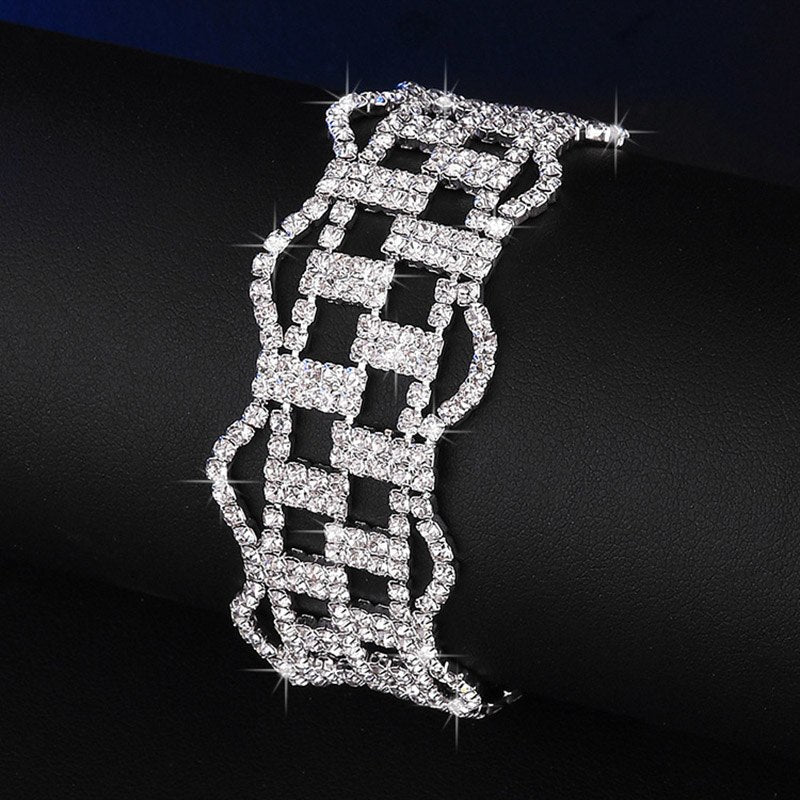 Luxury Brand Bracelet Crystal Bracelets For Women Charm Silver Bracelets & Bangles Femme Bridal Wedding Fine Jewelry