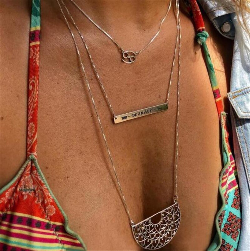 Hyperbole Big Geometric Choker Necklaces For Women Vintage Jewelry Handmade Hollow Design Statement Necklaces Femme