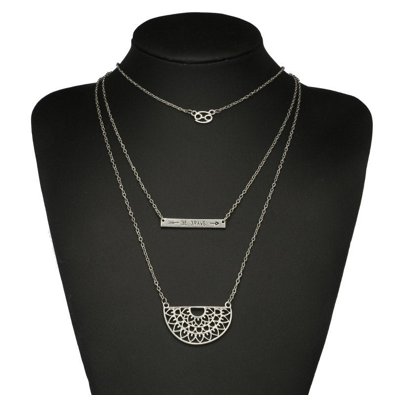 Hyperbole Big Geometric Choker Necklaces For Women Vintage Jewelry Handmade Hollow Design Statement Necklaces Femme