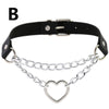Hyperbole Choker Necklace Women Punk Hip Hop Jewelry On The Neck Chain Heart Necklace Black Collar Rivet Ladies Goth Accessories