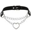 Hyperbole Choker Necklace Women Punk Hip Hop Jewelry On The Neck Chain Heart Necklace Black Collar Rivet Ladies Goth Accessories