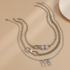Hyperbole Dice Big Hollow Safety Pin Pendant Necklace for Women Ladies Gold Silver Color Chunky Chain Chokers Necklace Jewelry