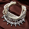Hyperbole European Maxi Necklace Pearl Big Colar Metal  Collier Femmale Design Statement Necklace For Women Accessory