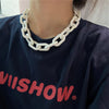 Hyperbole White Choker Necklace Jewelry Women Hollow Out Thick Chain Hip Hop Punk Chain Necklace Men Accessories
