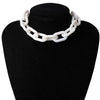 Hyperbole White Choker Necklace Jewelry Women Hollow Out Thick Chain Hip Hop Punk Chain Necklace Men Accessories