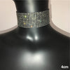 Hyperbolic Bling Diamante Choker Necklace Women Adjustable Patchwork Rhinestone Necklace Night Club Choker Necklaces