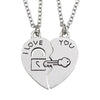 I Love You Best Friends Jewelry Puzzle BFF Key Lock Compass Tai Chi Broken Heart Pendants Necklaces For Women Men Couple Collier