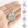 I Love You Letter Print Pendant Necklace Ball Chain Stainless Steel To My Son Round Tag Sweater Necklace Jewelry Accessory