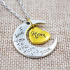 I Love You To The Moon And Back Silver Necklace Vintage Family Necklaces Pendants Fashion Women Jewelry Mom Christmas Gift