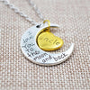 I Love You To The Moon And Back Silver Necklace Vintage Family Necklaces Pendants Fashion Women Jewelry Mom Christmas Gift