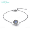 I&zuan 925 Sterling Silver Jewelry Bracelets 0.2ct Natural Tanzanite Lotus Flower Bracelets Fine Jewelry For women