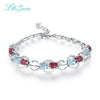 I&zuan 925 Sterling Silver Natural Garnet Red & Blue Stone Bracelet For Women Party Engagement Accessories Diamond Jewelry 5769