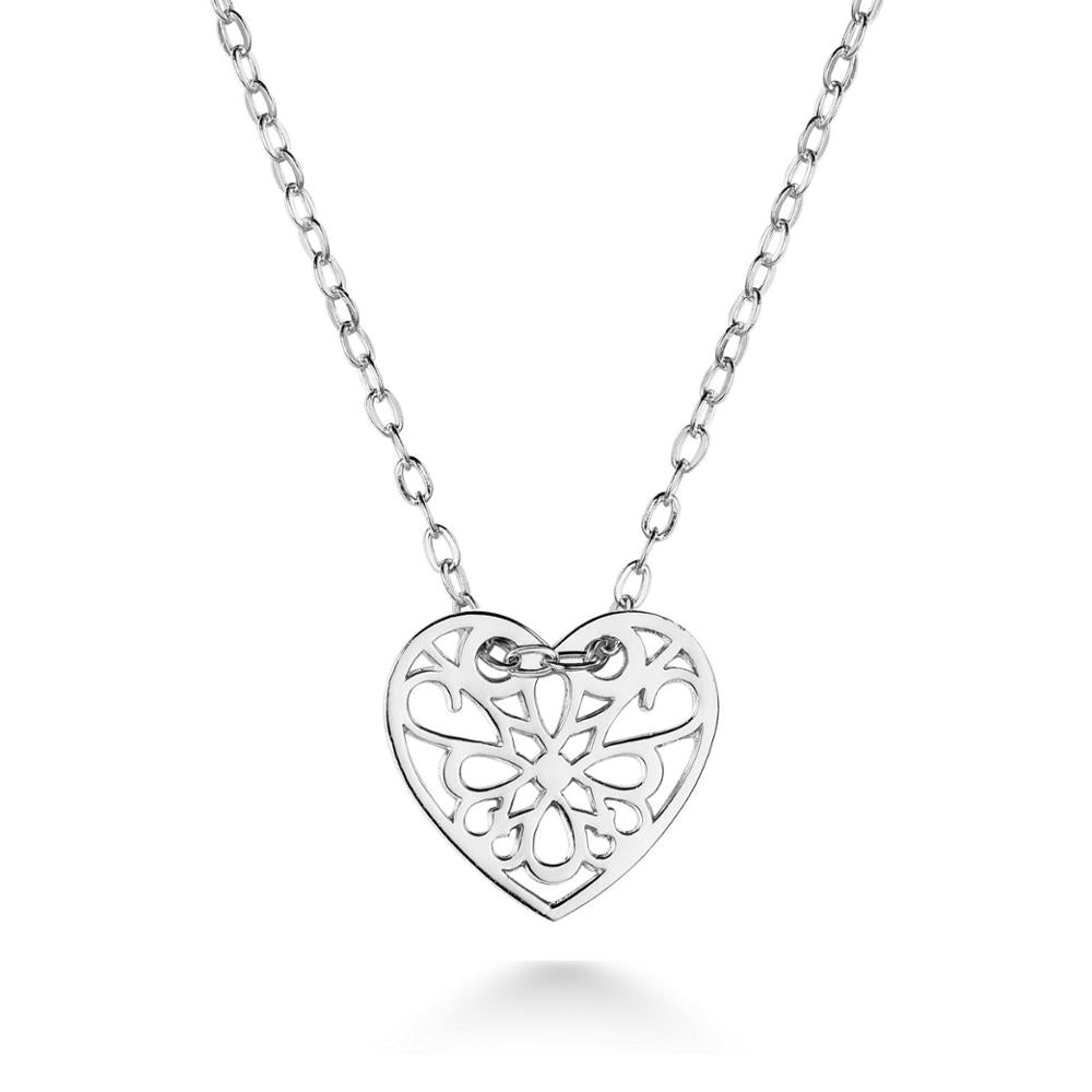 I&zuan Brand 925 Sterling Silver Necklace For Women Fine Jewelry Yellow Gold Color Hollow Heart Simple Classic Style Pendant